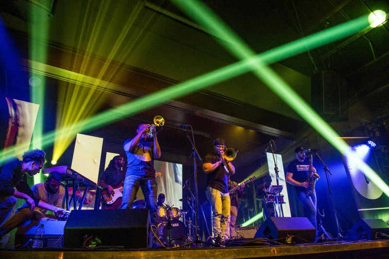 A jazz band playing at the 2026 welcome party venue