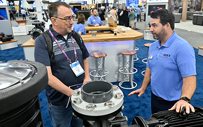 Attendee and Exhibitor Talking