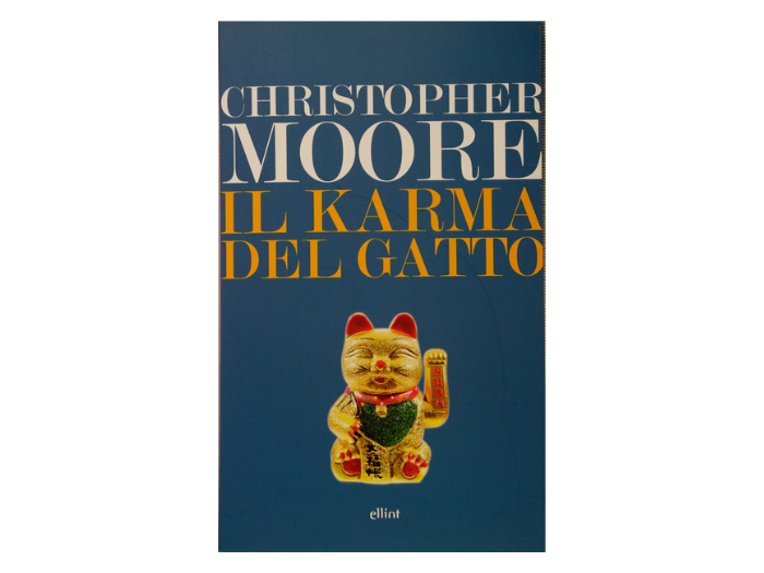 Italian cover art for Christopher Moore's short story, Cat's Karma