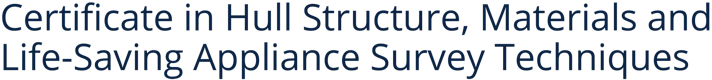 Certificate in Hull Structure, Materials and Life-Saving Appliance Survey Techniques