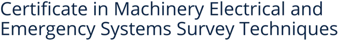 Certificate in Machinery Electrical and Emergency Systems Survey Techniques