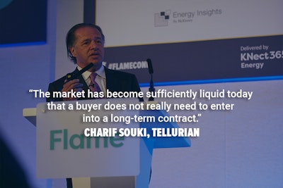 Charif Souki from Tellurian speaking at the Flame conference