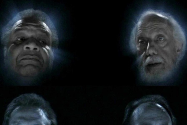 floating ghostly heads