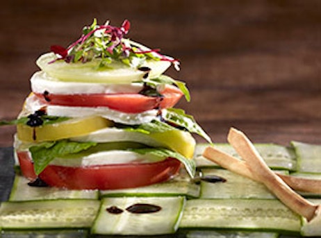 layered sliced vegetables