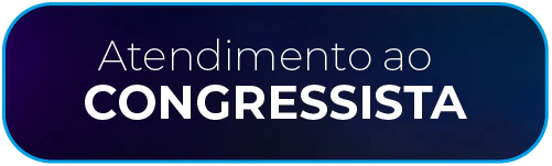 Botão de interface com fundo gradiente de azul escuro a preto, contendo o texto em duas linhas: a primeira em branco 'Atendimento ao' e a segunda em branco 'CONGRESSISTA', envolto por uma borda azul brilhante.