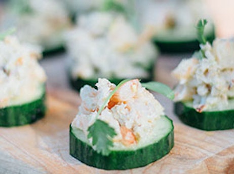 cucumber slices with tuna salad