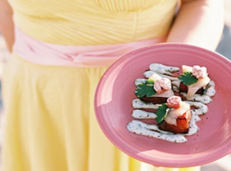fish on a pink plate
