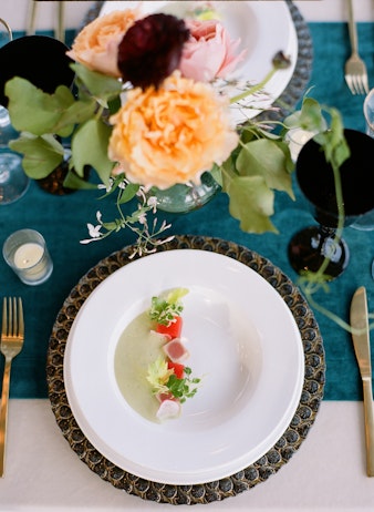 vegetables on a white plate