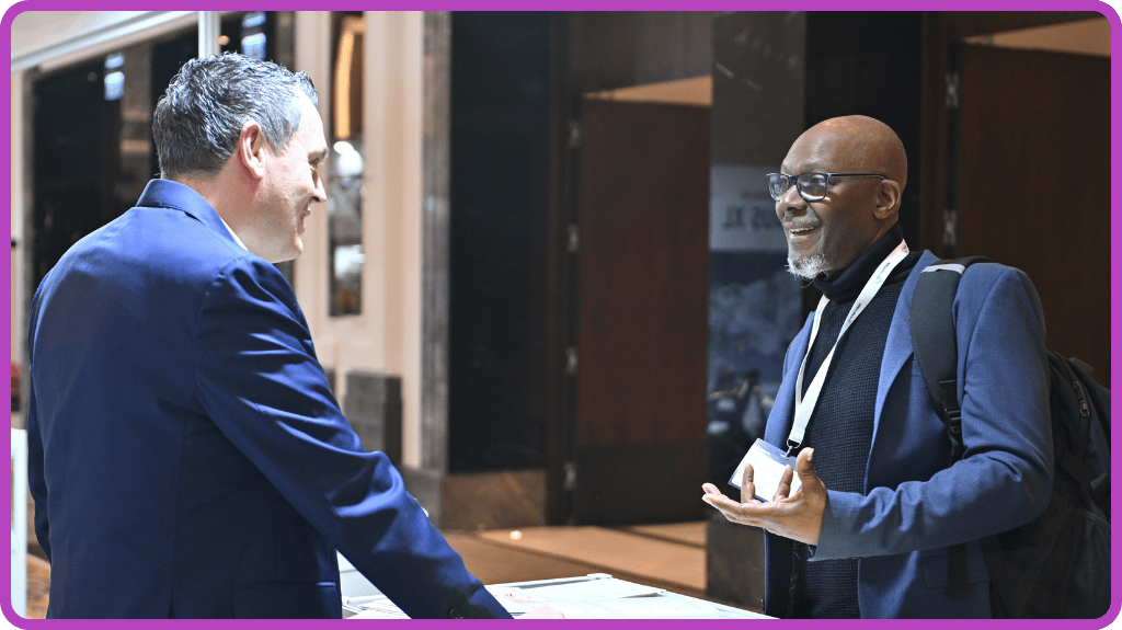 Two Associates Catching Up at Tissue World