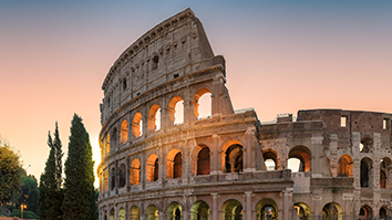 Colosseum at sunrise, Rome, Italy