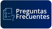 Ícono de hoja de lista y signo de interrogación con el texto Preguntas Frecuentes sobre fondo azul