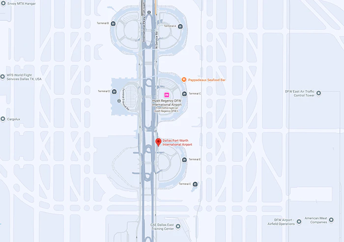 Google map directions from San Antonio Airport to Hyatt Regency Hill Country Resort and Spa