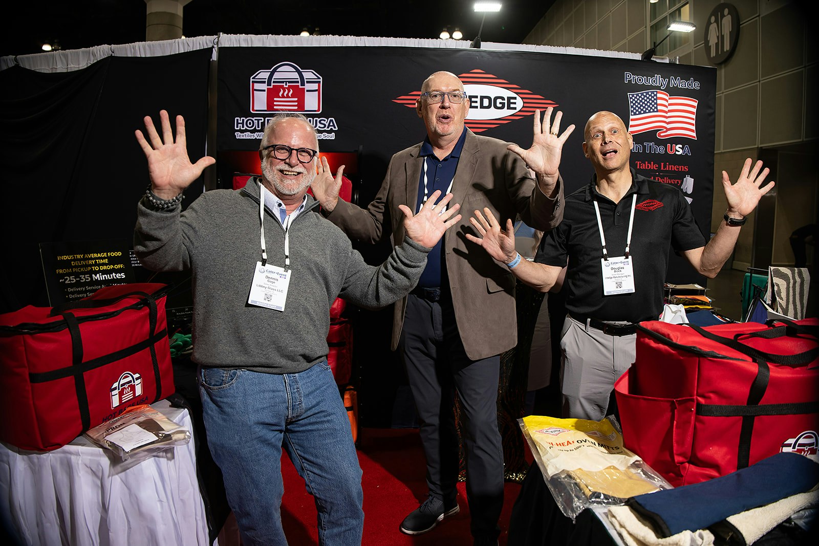 Group of 4 attendees on the tradeshow floor