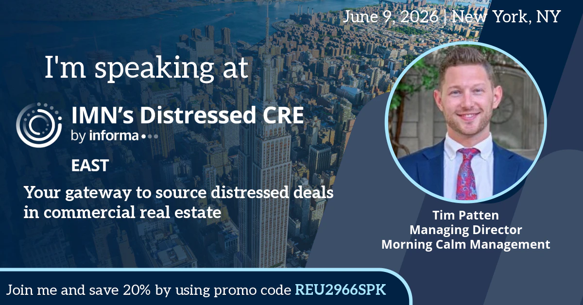 Distressed CRE East Marketing Banner for Speakers