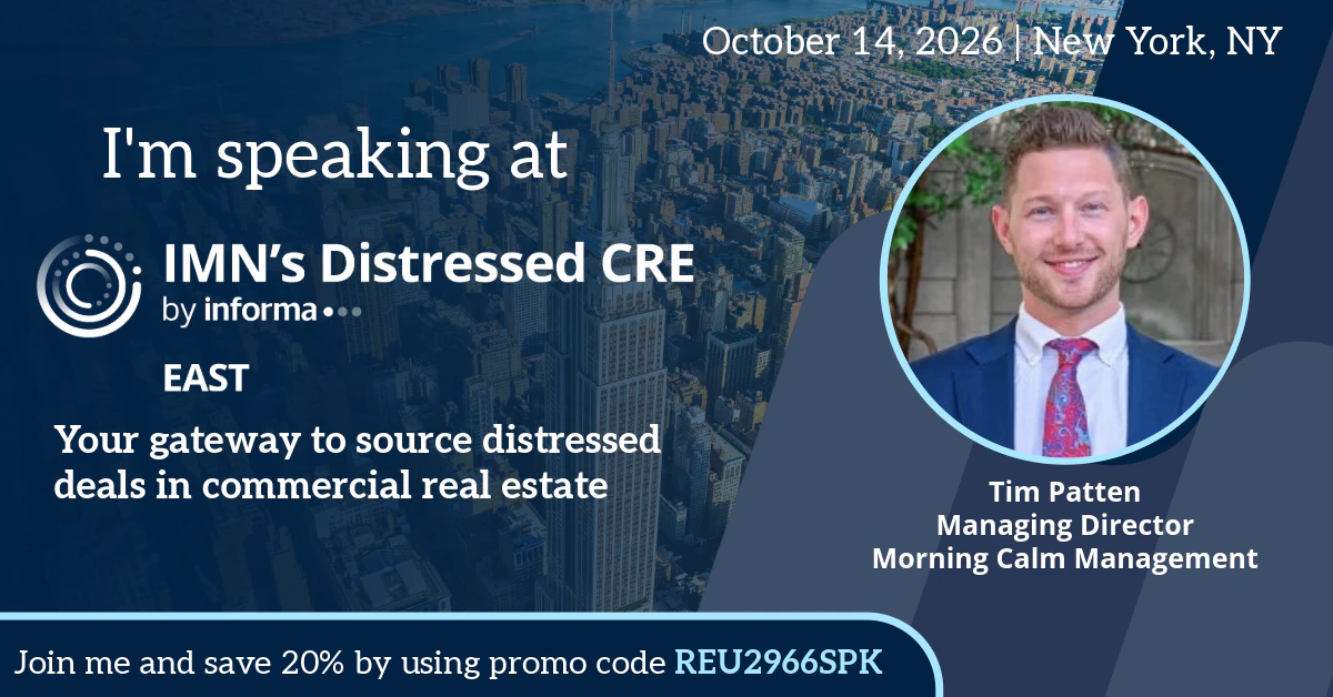 Distressed CRE East Marketing Banner for Speakers