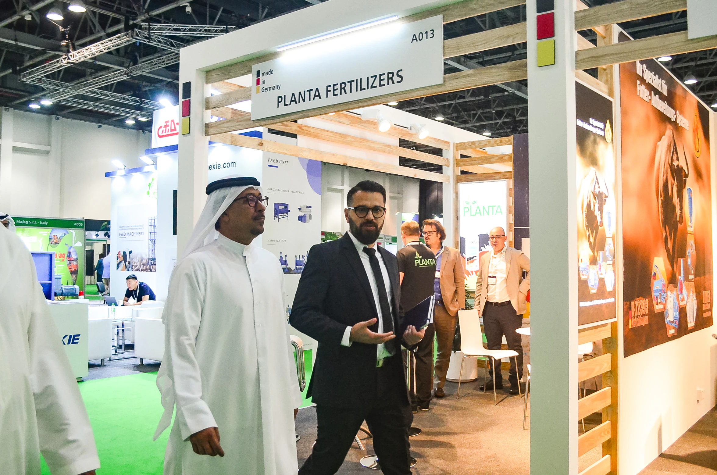 International agriculture exhibitors showcasing crop nutrition solutions at Growtech Middle East in Dubai