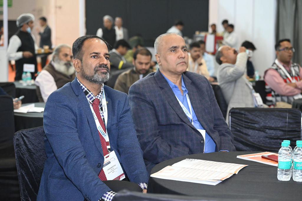 Table set up for a conference session