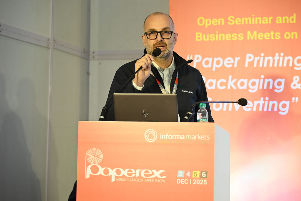 Speaker at Paperex pulp and paper industry conference in India.