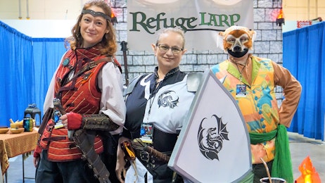 Dungeons and Dragons cosplayers smiling