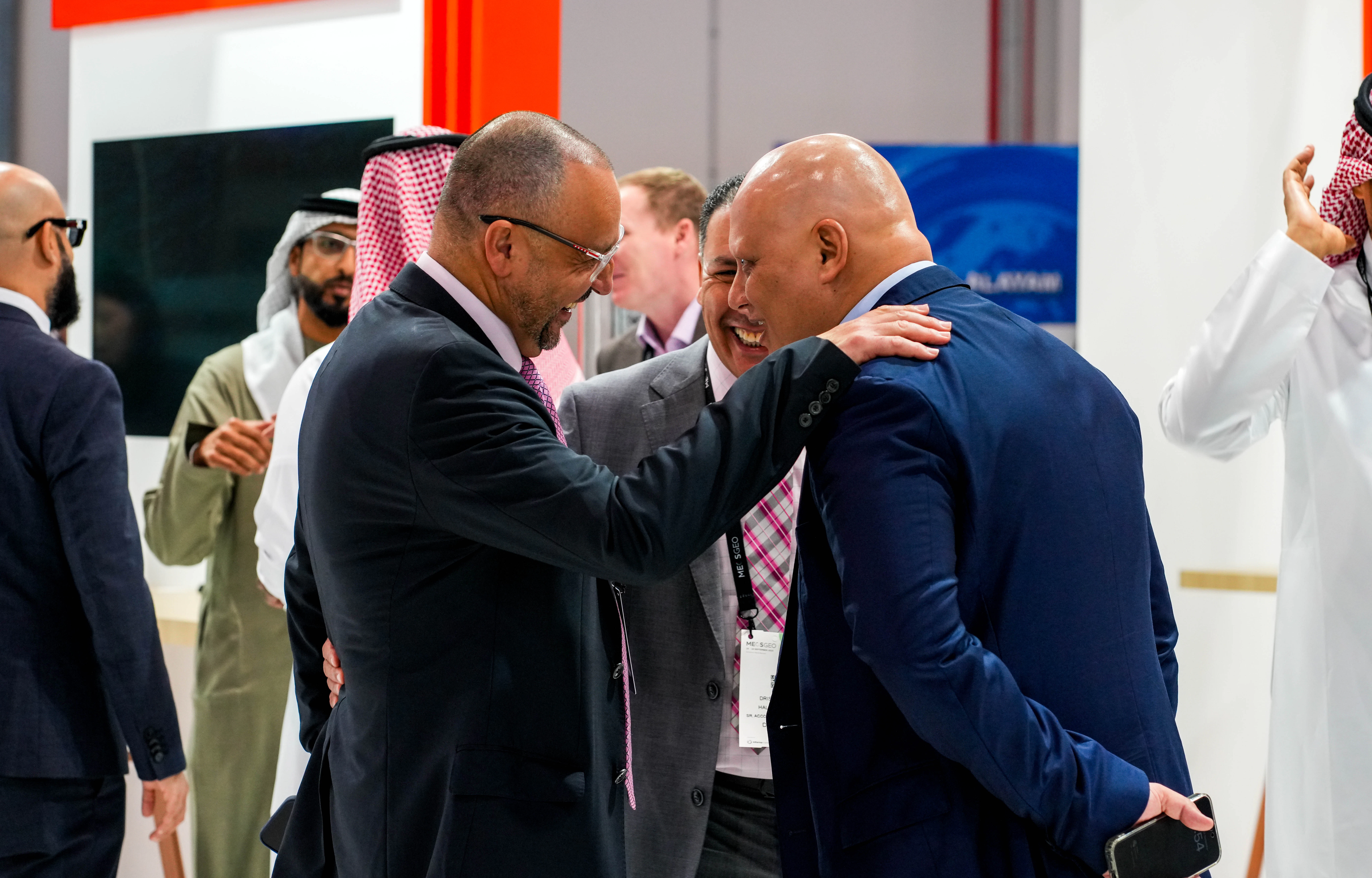 Visitors networking at MEOS GEO 2025