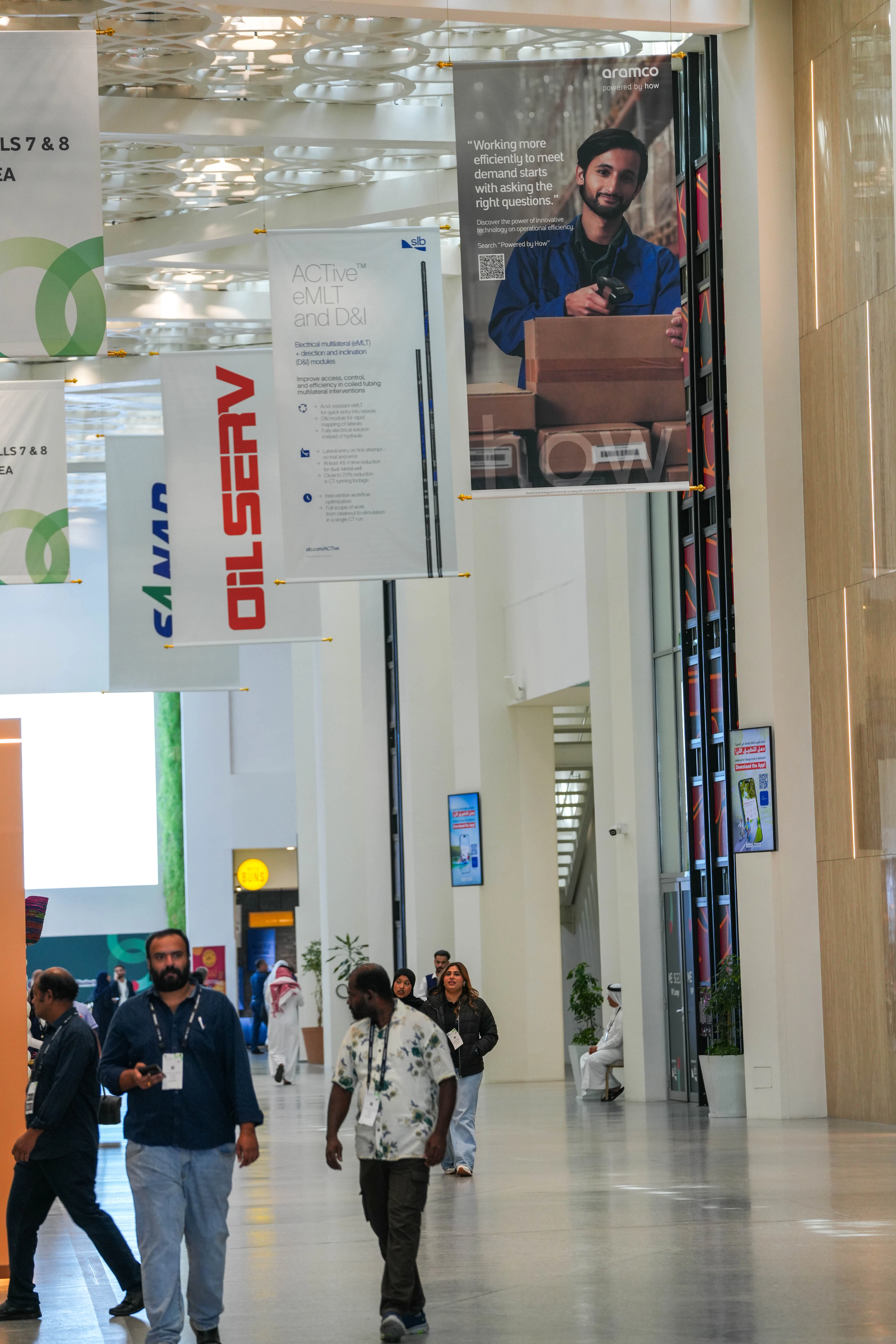 Multiple sponsor banners at MEOS GEO 2025