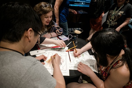 Group of friends at the Sip N' Color