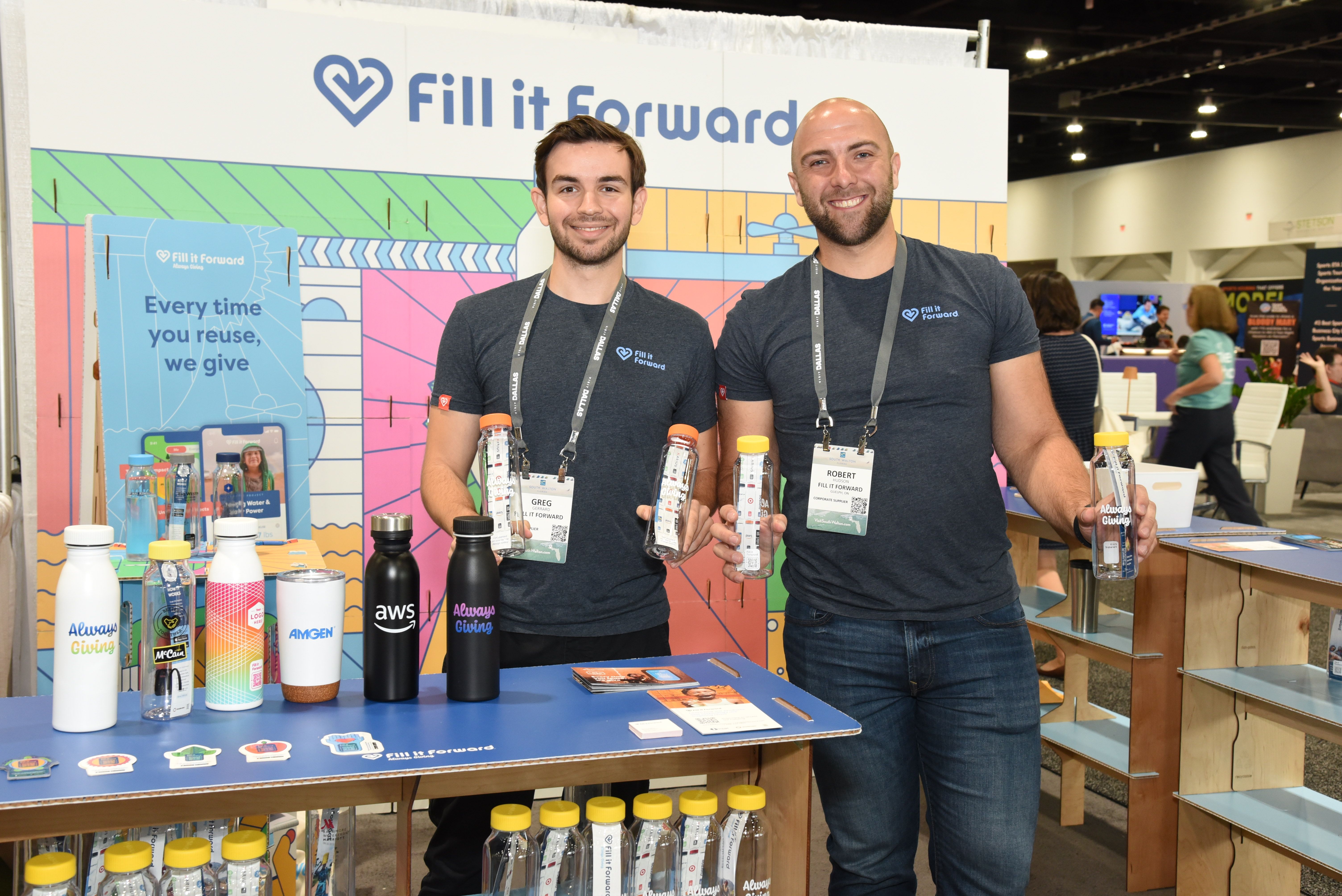 Fill it Forward water bottle design station.