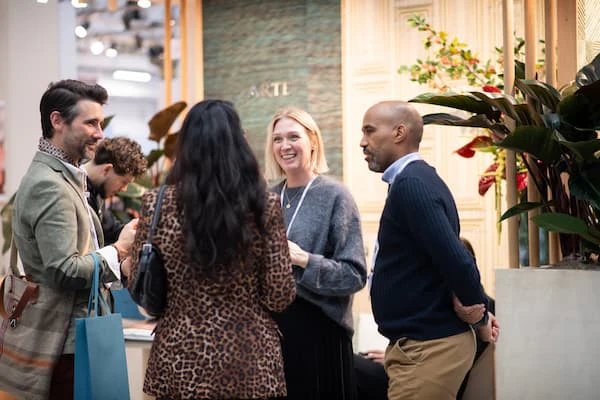 two women and two man in converstaion