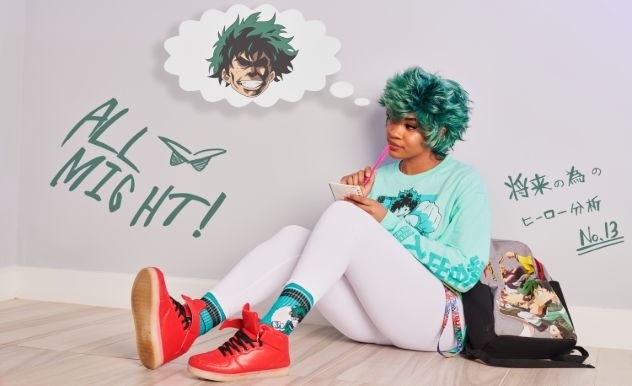 Black Crystal Cosplay dressed as Deku from My Hero Academia