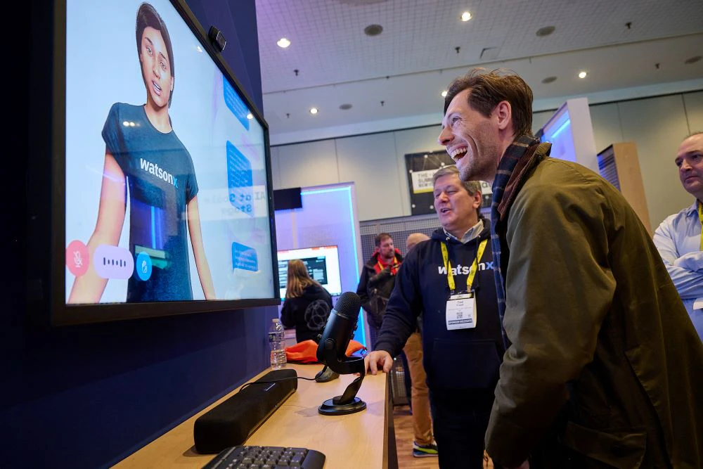 Delegate laughs at The AI Summit New York