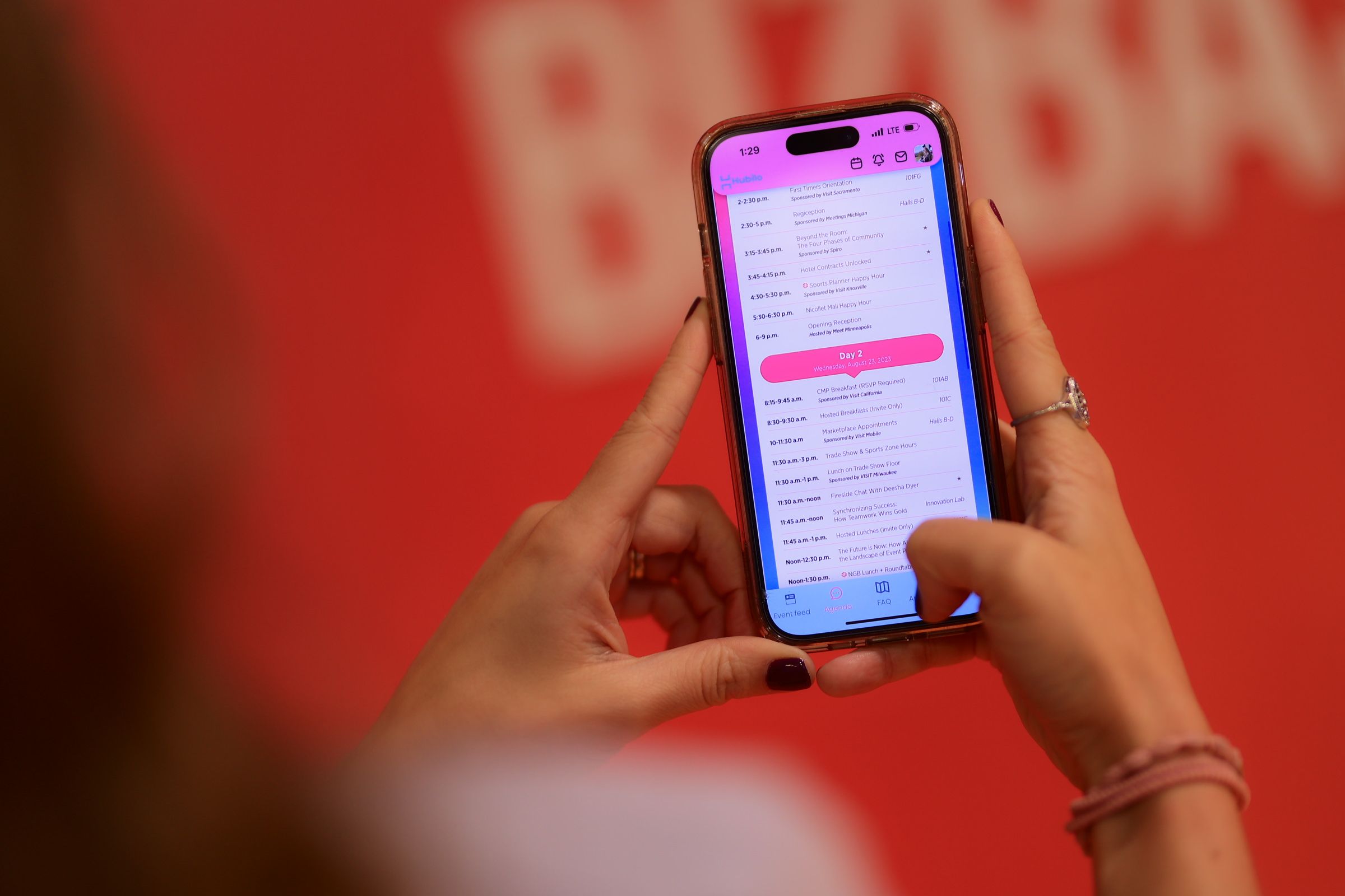 iPhone showing digital schedule