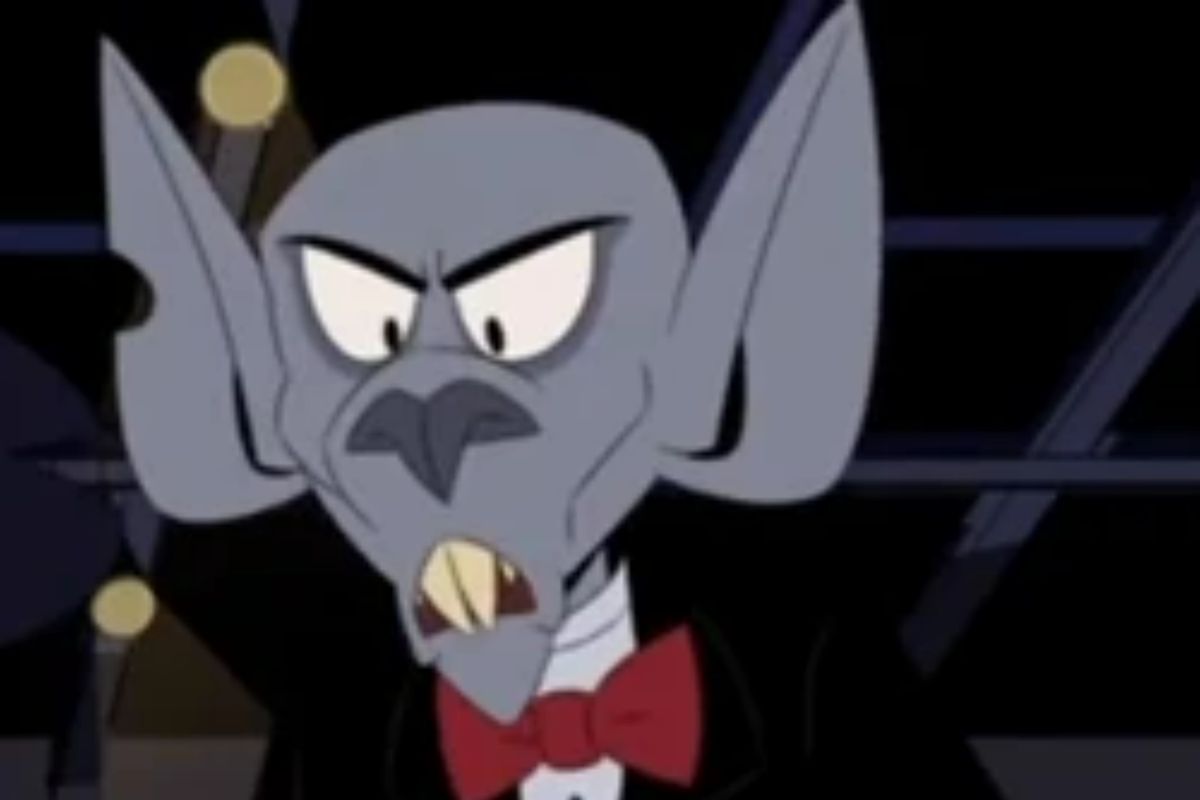 Animated Nosferatu in a suit with a red bowtie