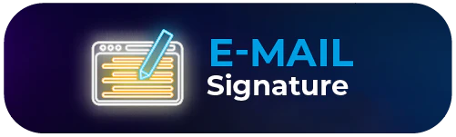 Botão verde com o texto "assinatura de e-mail" e o ícone arroba na lateral esquerda.