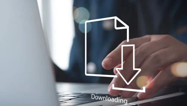 person downloading a file