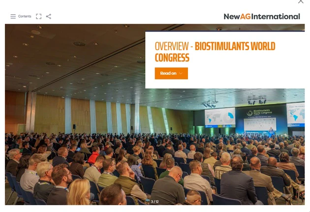 Cover page of the post event Ebook released after the Biostimulants World Congress 2023 in Milan