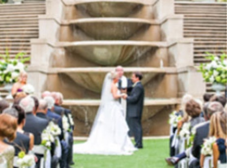 wedding couple at the altar