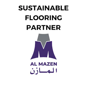Al Mazen logo – Sustainable Flooring Partner at MEES 2026, providing sustainable flooring solutions for the event