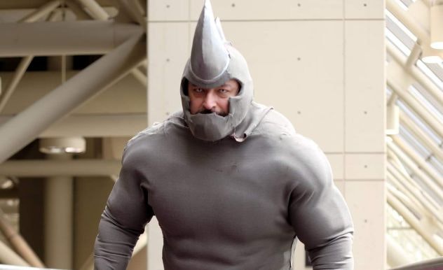 Frank Coraci dressed as The Rhino from Spider-Man