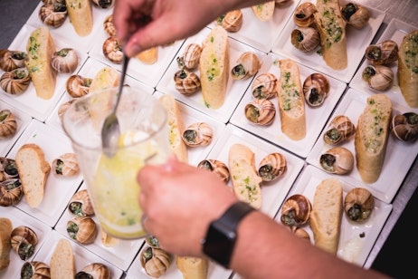 escargot plates and bread