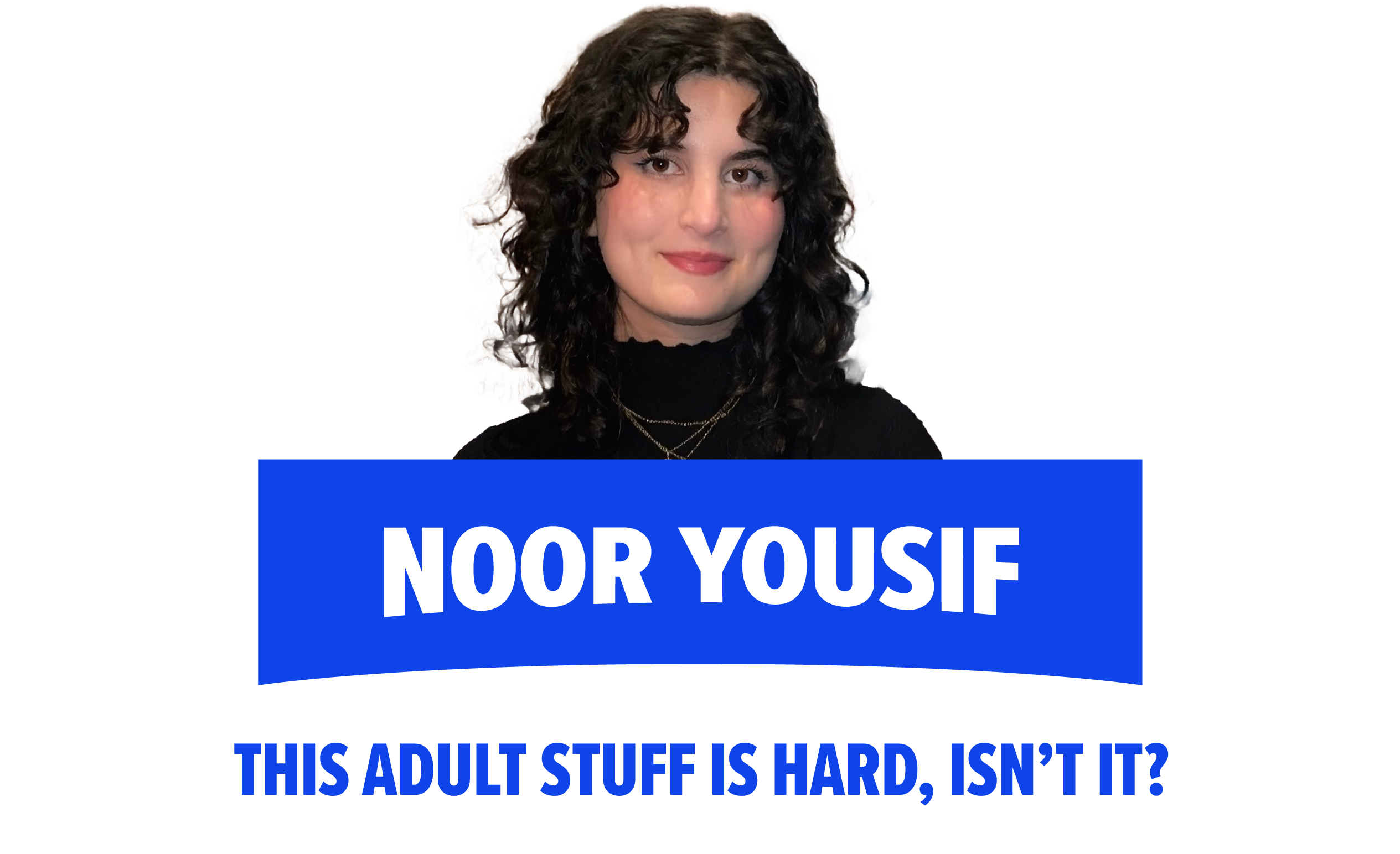 Karli Irvine smiles in a black sweater and glasses with the words“FEAR IS THE MIND KILLER.” written on the right