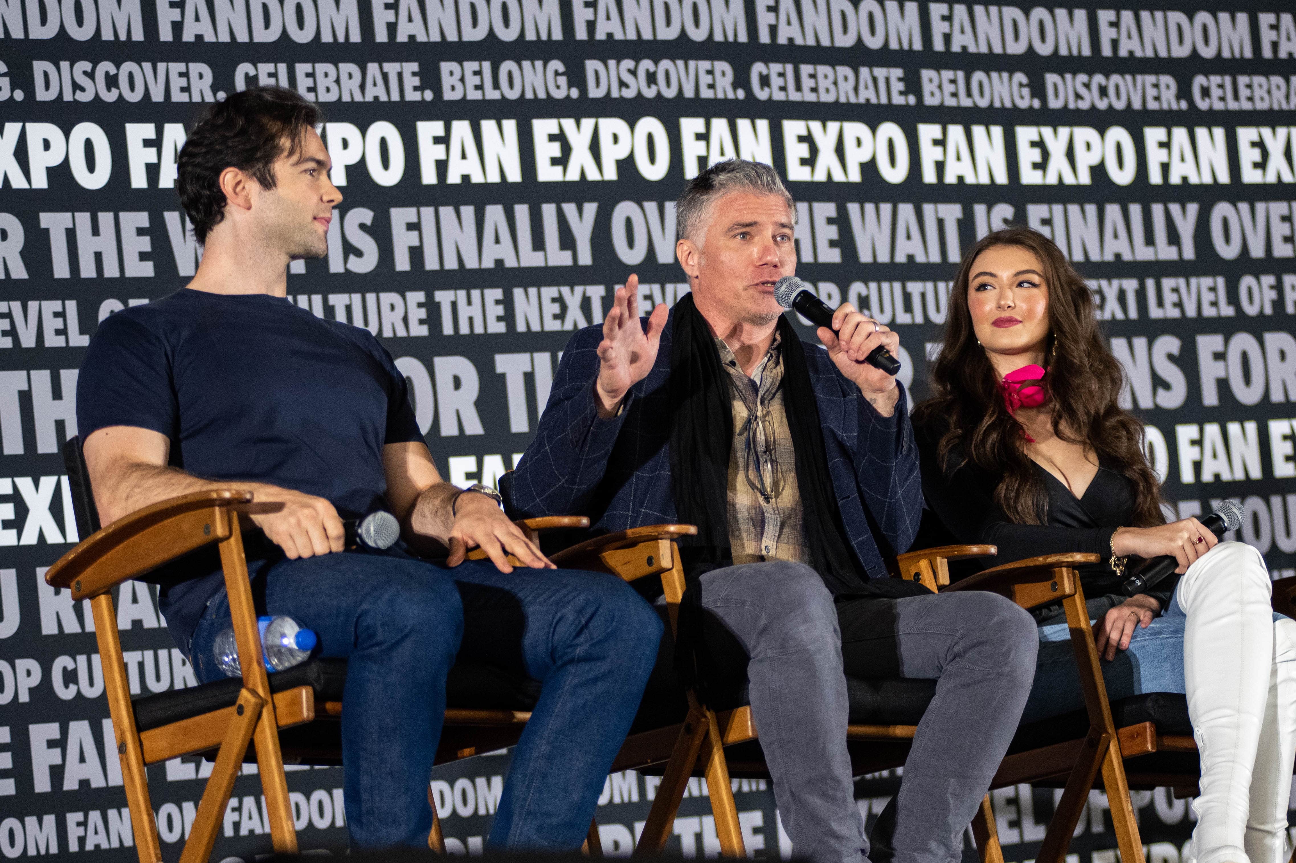Ethan Peck and Anson Mount at the Star Trek: Strange New Worlds panel.
