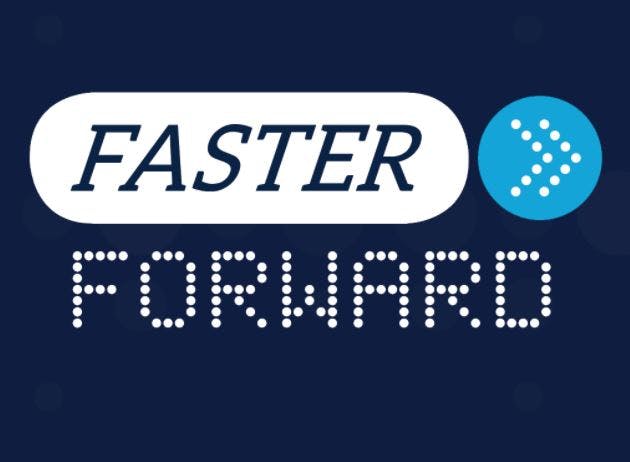FasterForward logo representing Informa’s sustainability initiative to achieve zero waste and net-zero carbon by 2025.