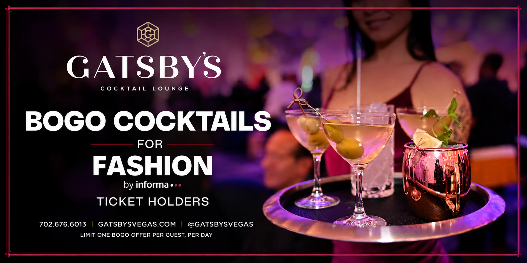 Gatsby's Cocktail Lounge BOGO Drinks
