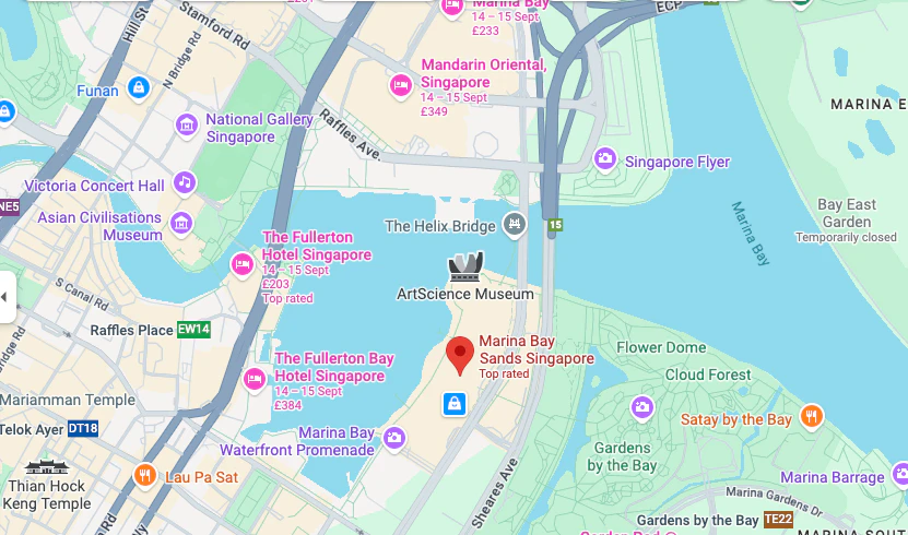 Marina Bay Sands map location