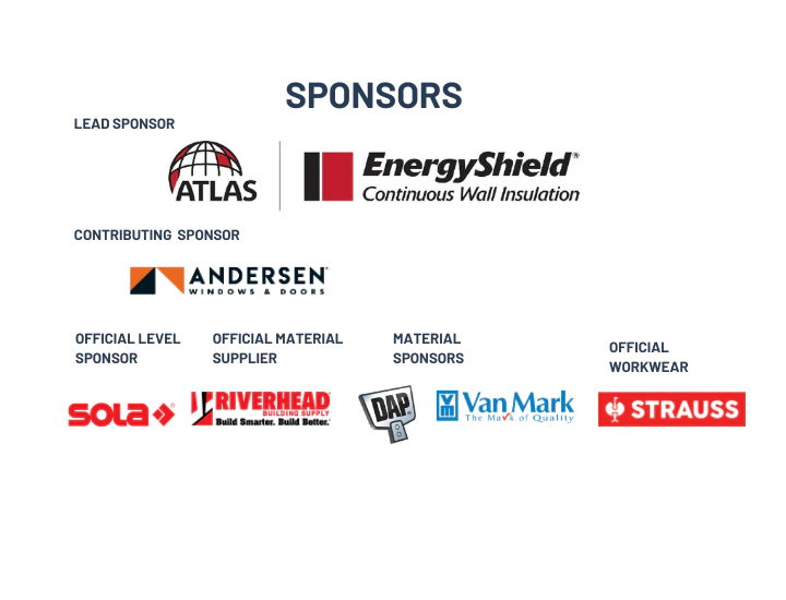 Building Clinic Sponsors