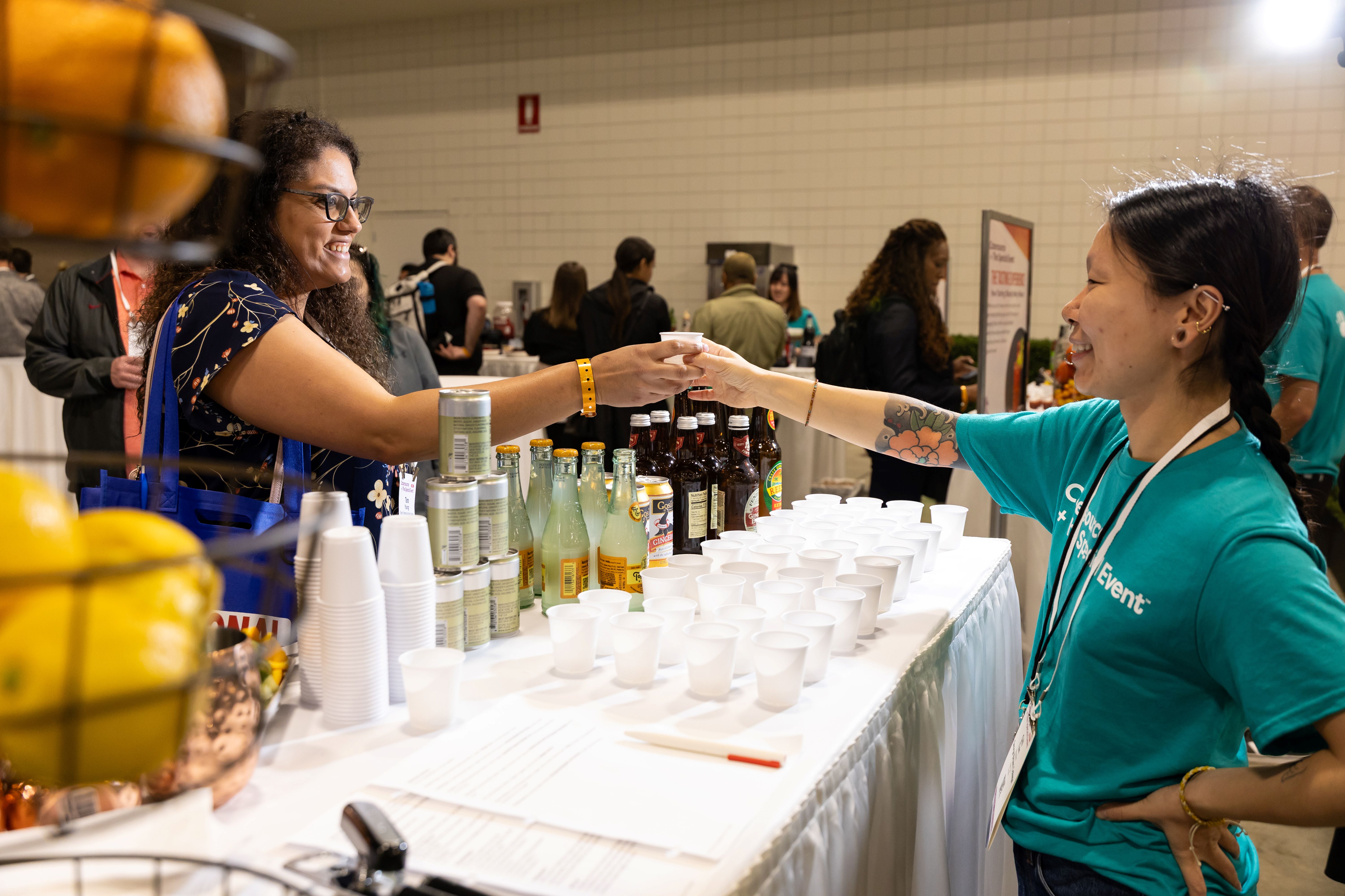 Samples in the exhibit hall