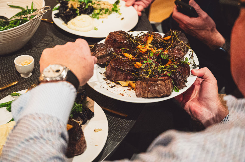 eggrolls served in a glass box