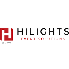 Hilights Event Solutions logo – SES 2025 Exhibitor offering event lighting, sound, and staging services