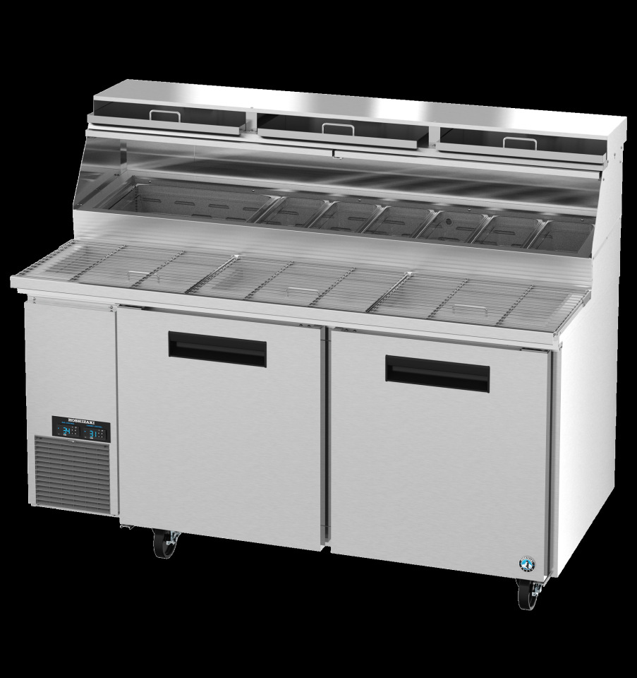 Pizza Prep Table w/ Refrigerated Catch Pans