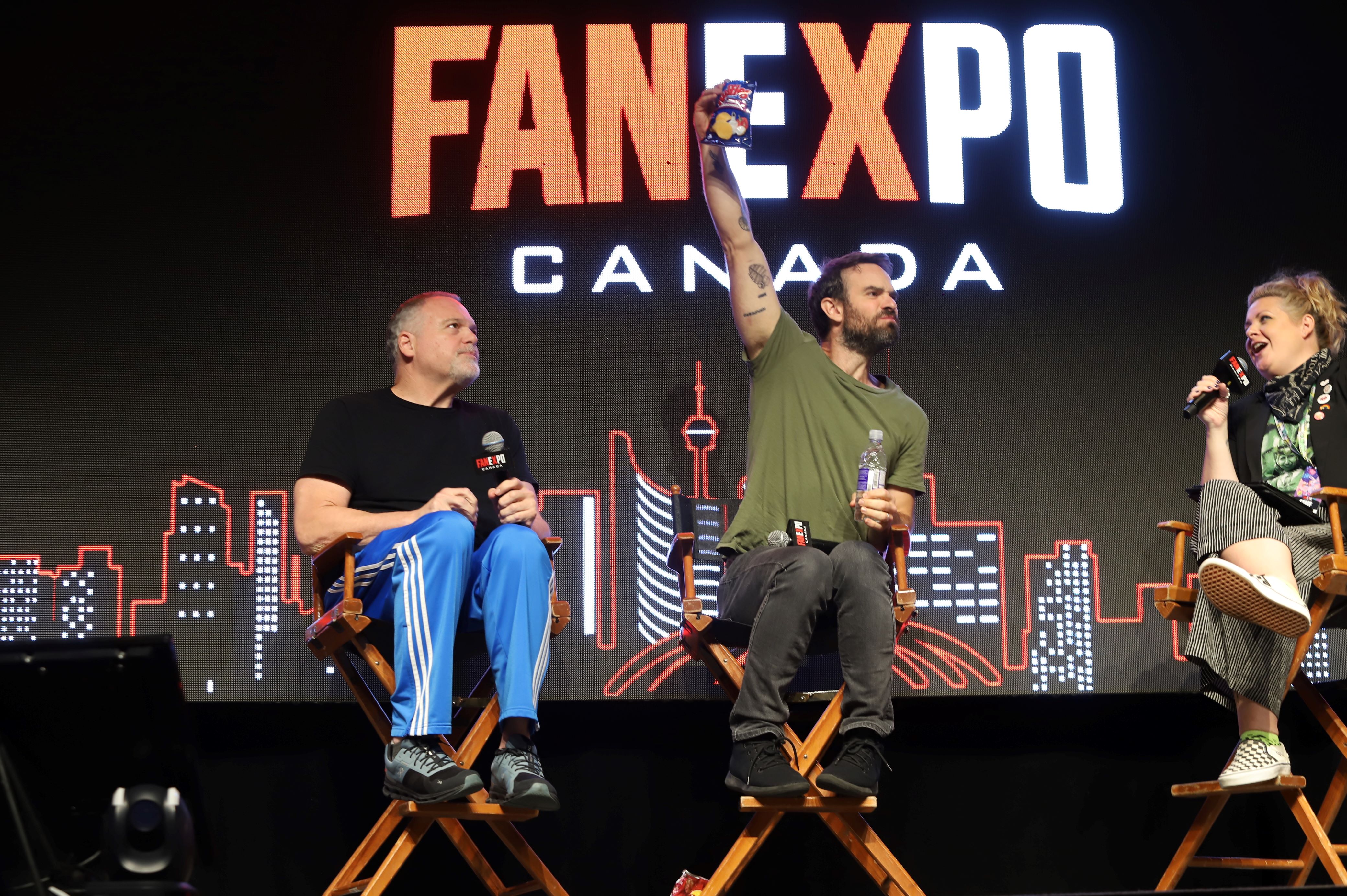 Charlie Cox and Vincent D'Onofrio at their panel